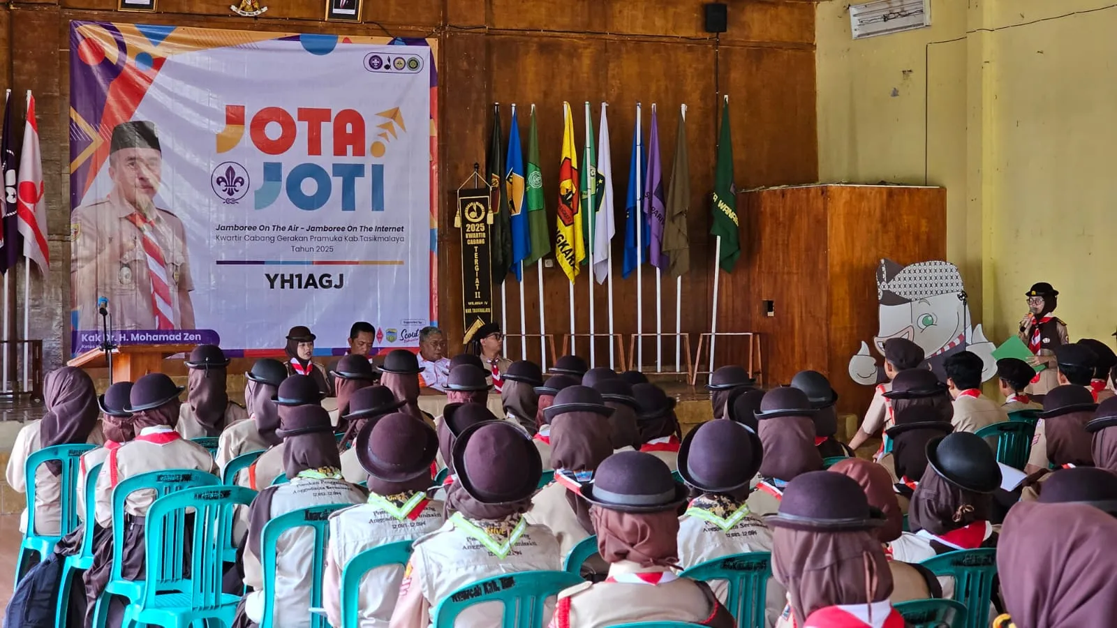 Kegiatan Hari Ke-3 JOTA-JOTI 2025 Kwarcab Kabupaten Tasikmalaya Bersama ORARI Lokal Kabupaten
